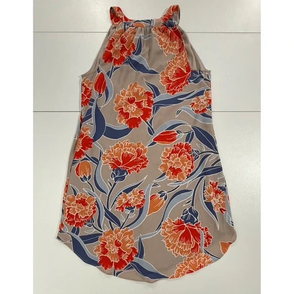 c&e Floral Halter Neck Sleeveless Tassel Tie Dress Orange Blue Womens Small W473 - Picture 7 of 9